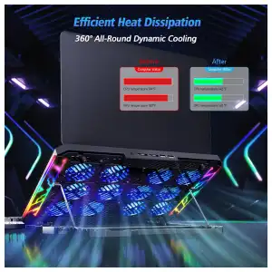 Base Enfriadora Trullypine para Laptop 14" – 12 Ventiladores, Ultra Silenciosa, USB, Diseño Ergonómico miniatura 3